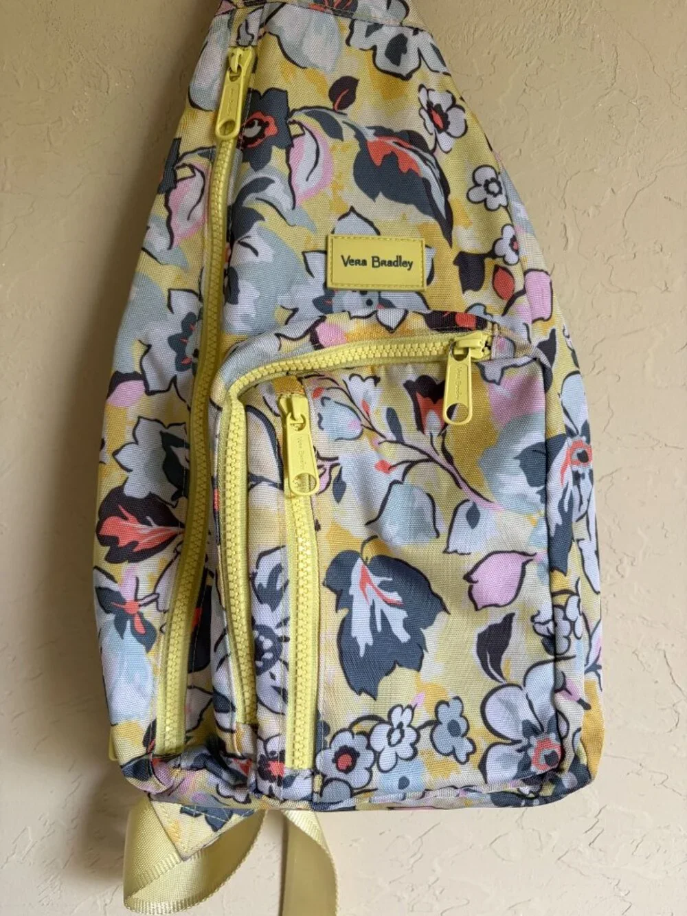 Vera Bradley Reactive Sling Sunny Garden Yellow Floral Backpack